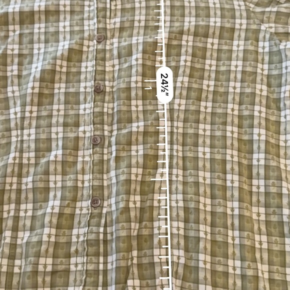 Woolrich Women's Plaid Green and White Long Sleeve Button Up Shirt Size XL - Picture 3 of 6